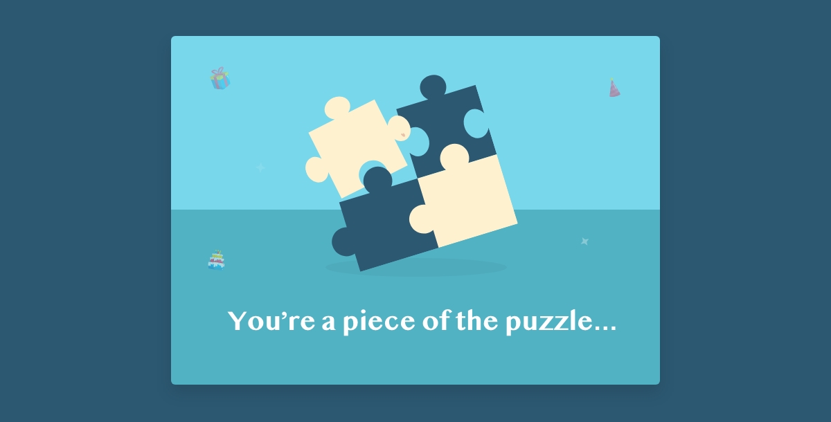 puzzle piece funny birthday card design