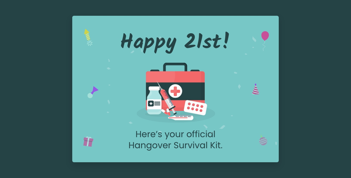 Hangover Survival Kit Funny Birthday Card Ideas