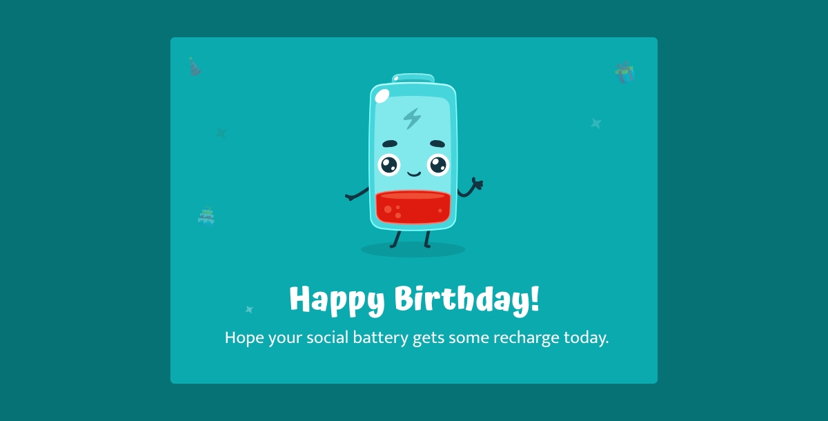 battery theme funny birthday card design