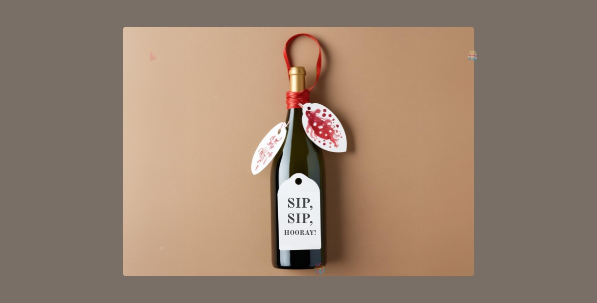 wine bottle birthday card design
