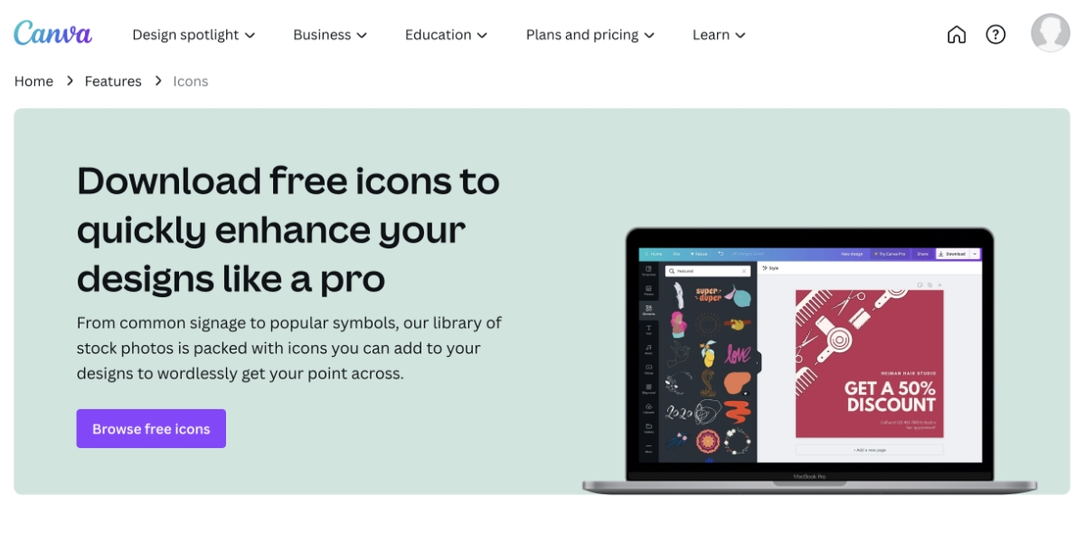 Canva Download icons for free