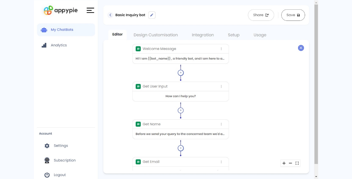 Create a Whatsapp Bot with Appy Pie Chatbot. - Step 6