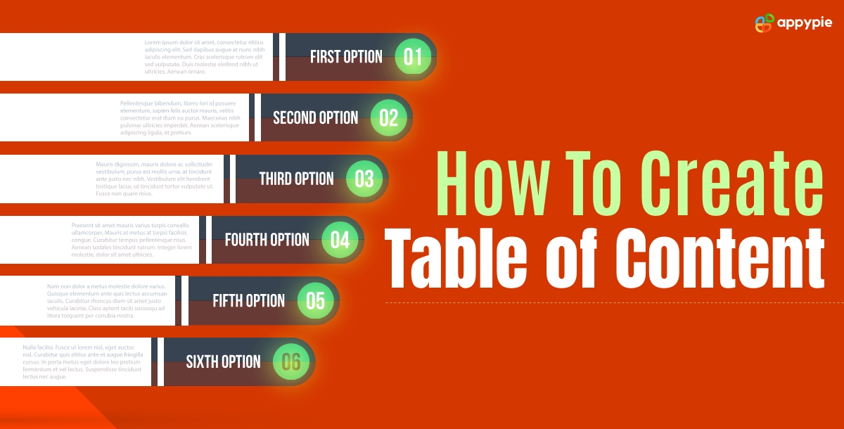 how to create table of content