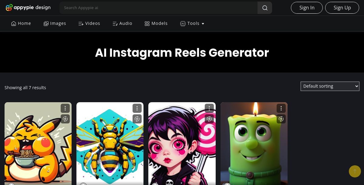 Appy Pie's AI Instagram Reels Generator