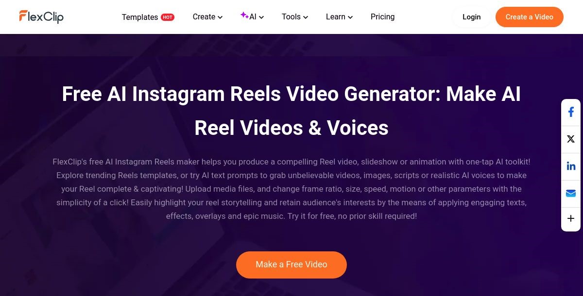 FlexClip AI Reel Generator