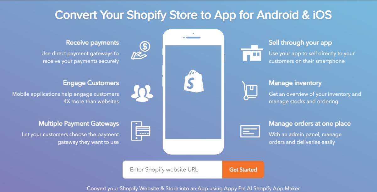 Visit Appy Pie’s Shopify Store to App Converter