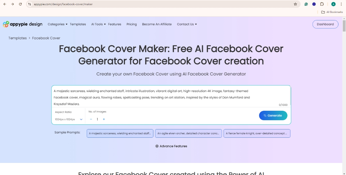 Step 2 - How to make a Facebook cover