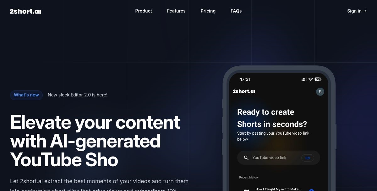 2short.ai AI YouTube Shorts Generator