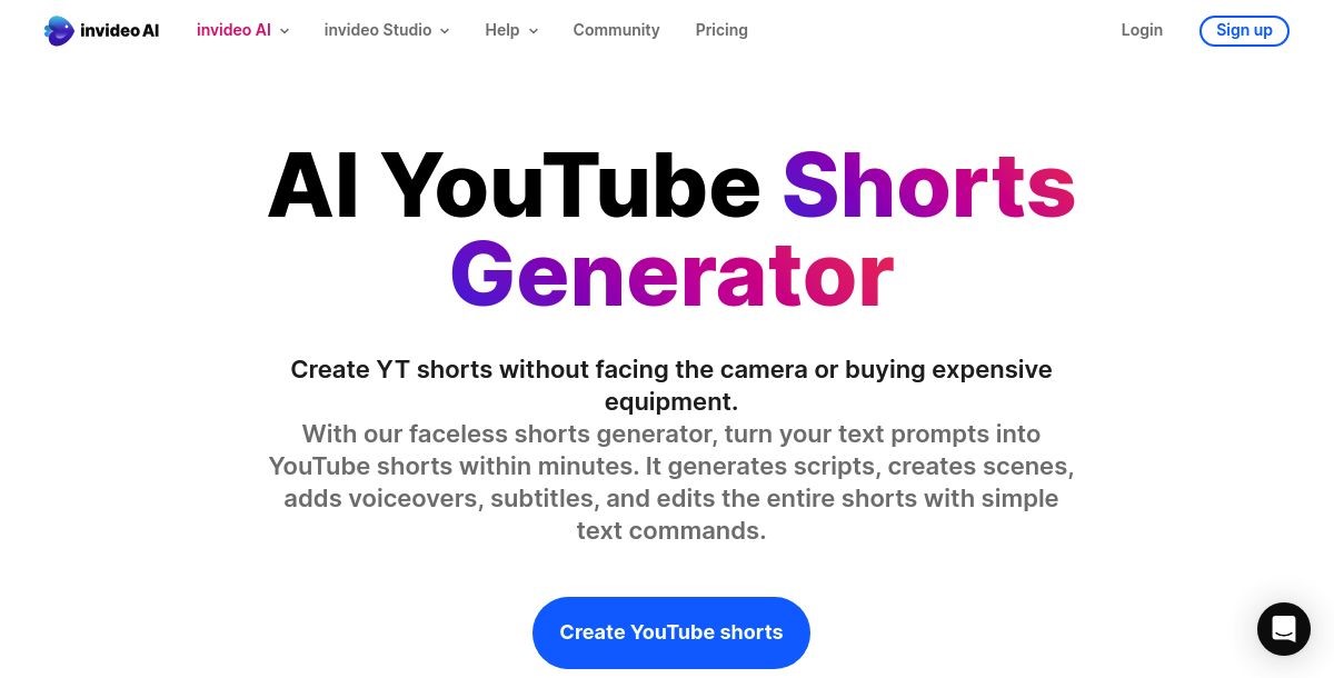 Invideo AI - AI YouTube Shorts Generator