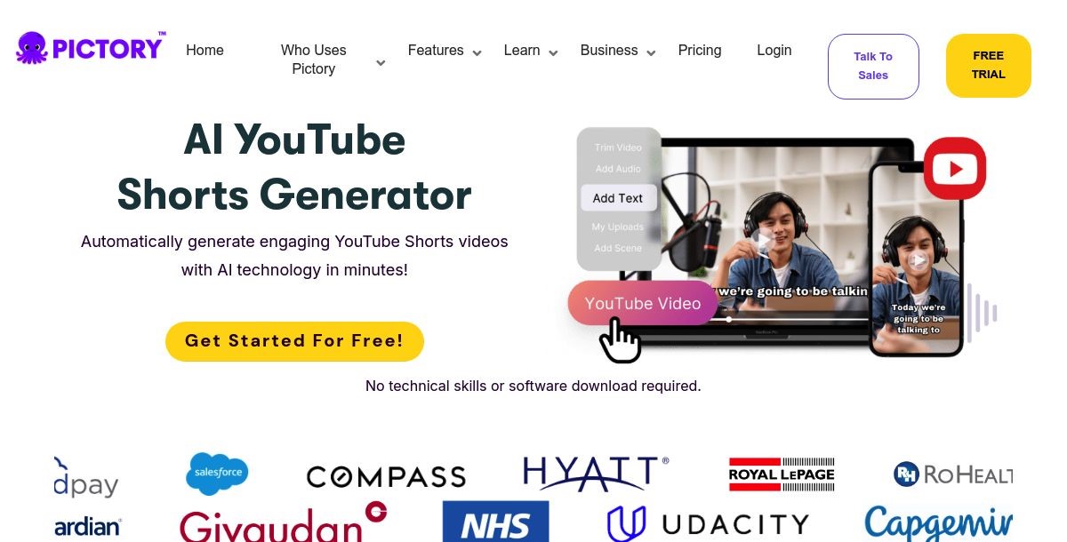 Pictory AI YouTube Shorts Generator