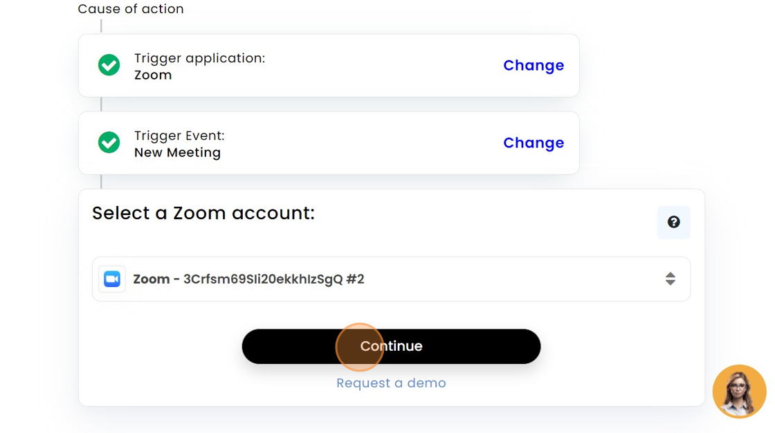 Select Zoom Account