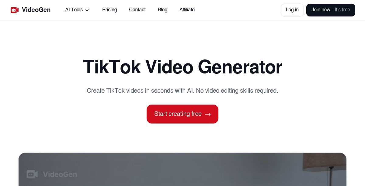 VideoGen AI TikTok Video Generator