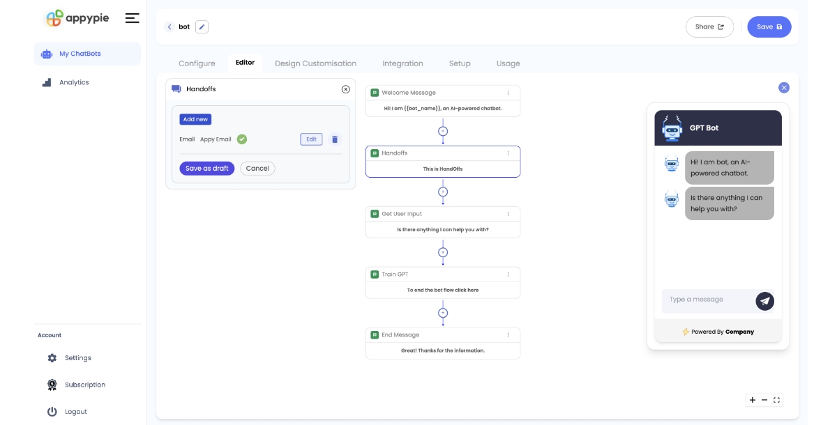 Add Handoff Node