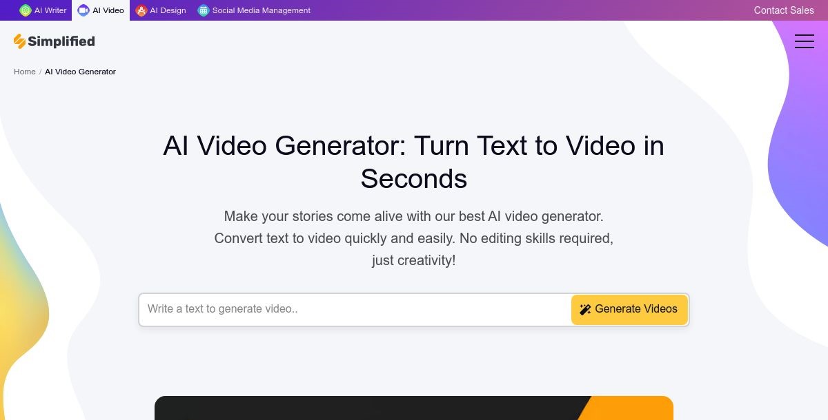 Simplified AI Video Generator