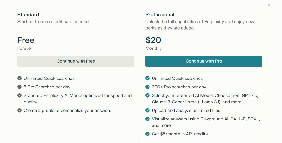 Perplexity AI Pricing