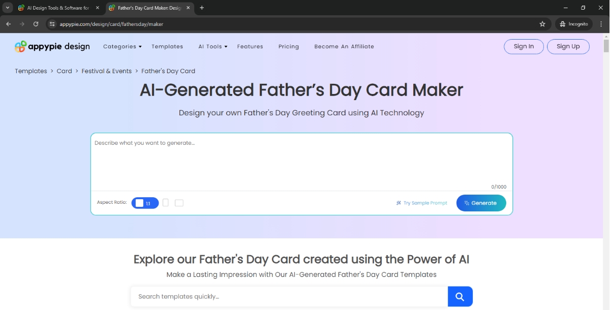 AI Father's Day Card Maker