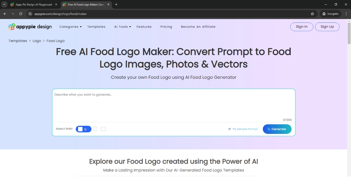 AI Food Logo Maker