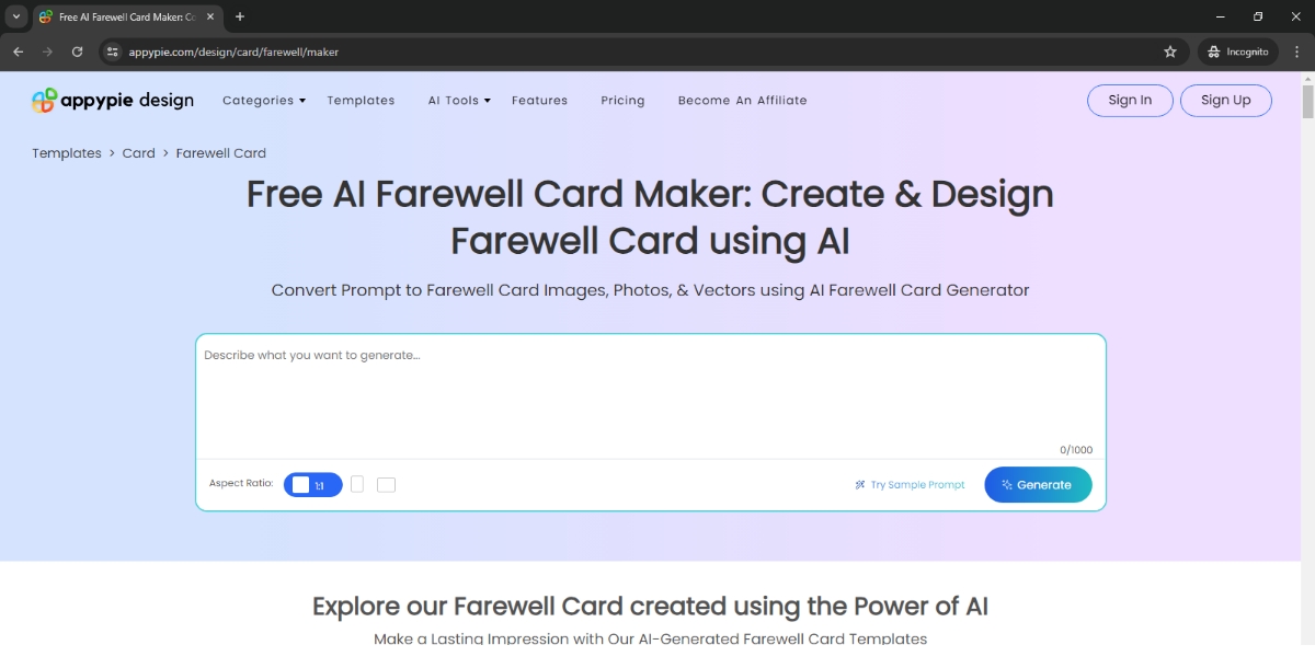 AI Farewell Card Maker