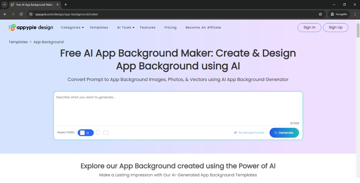 AI App Background Maker