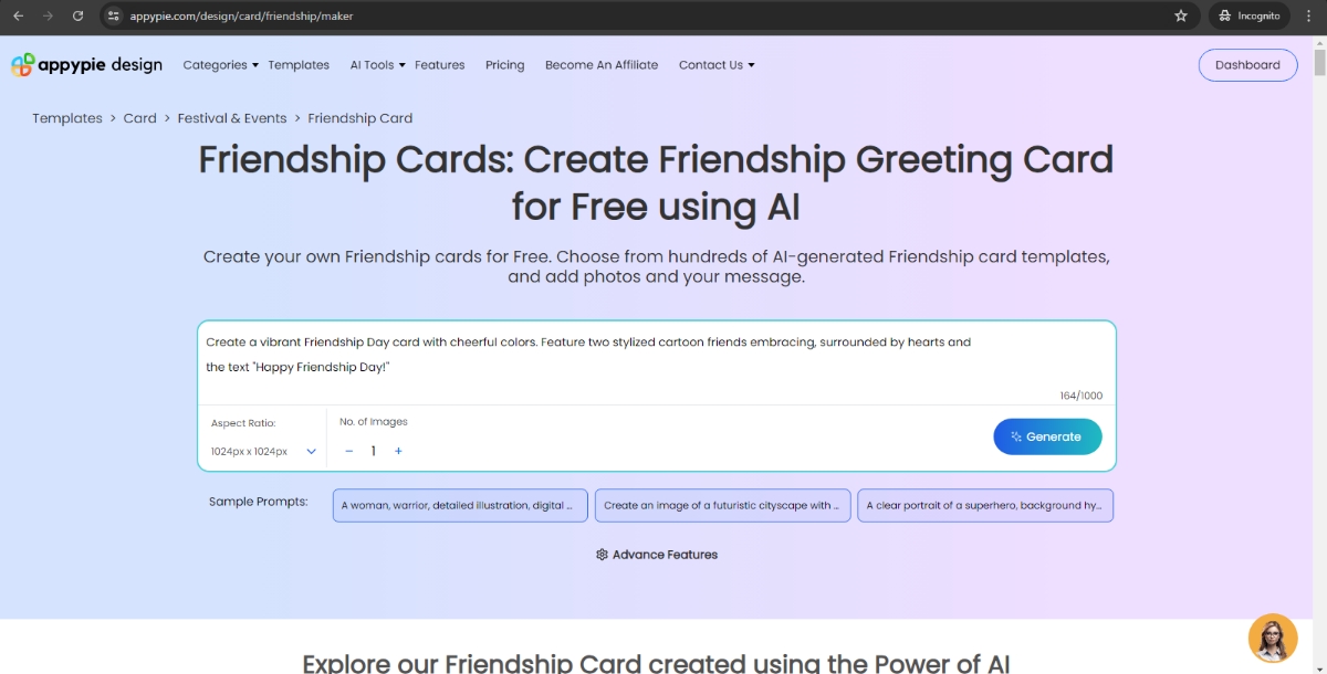 Prompt to Friendship Card