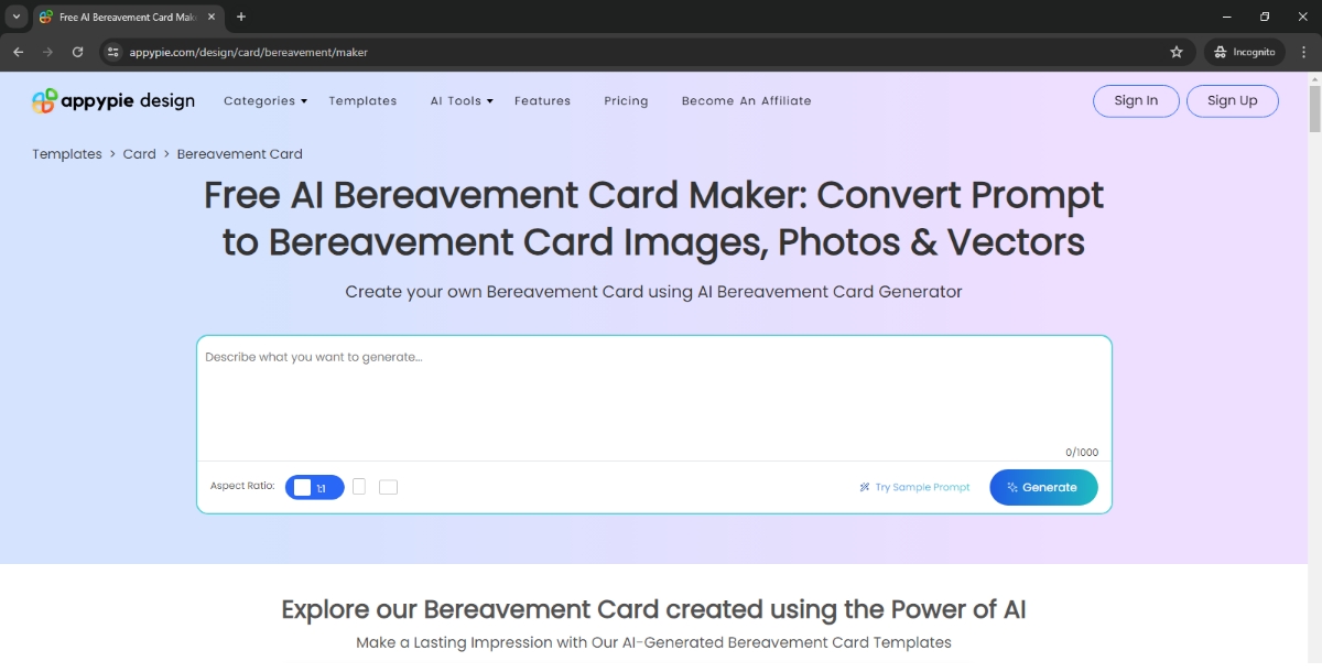 AI Bereavement Card Maker