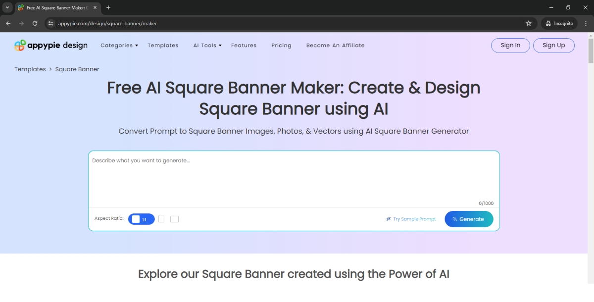 AI Square Banner Maker