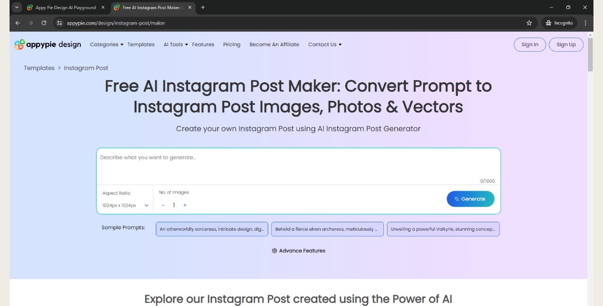 AI Instagram Post Maker