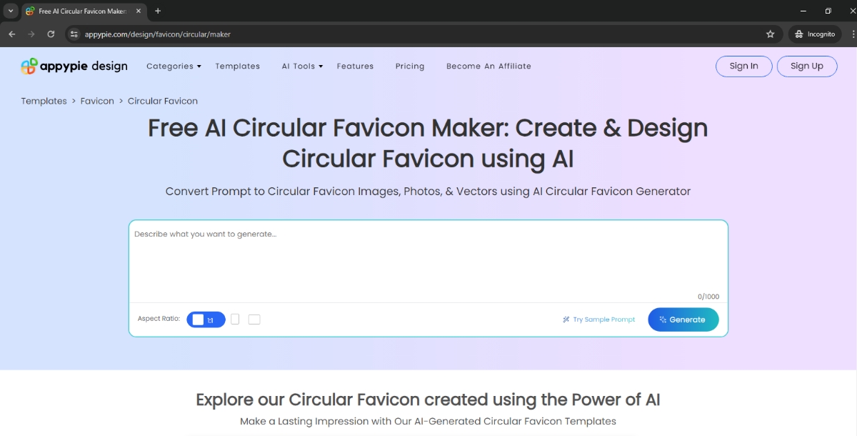 AI Circular Favicon Maker
