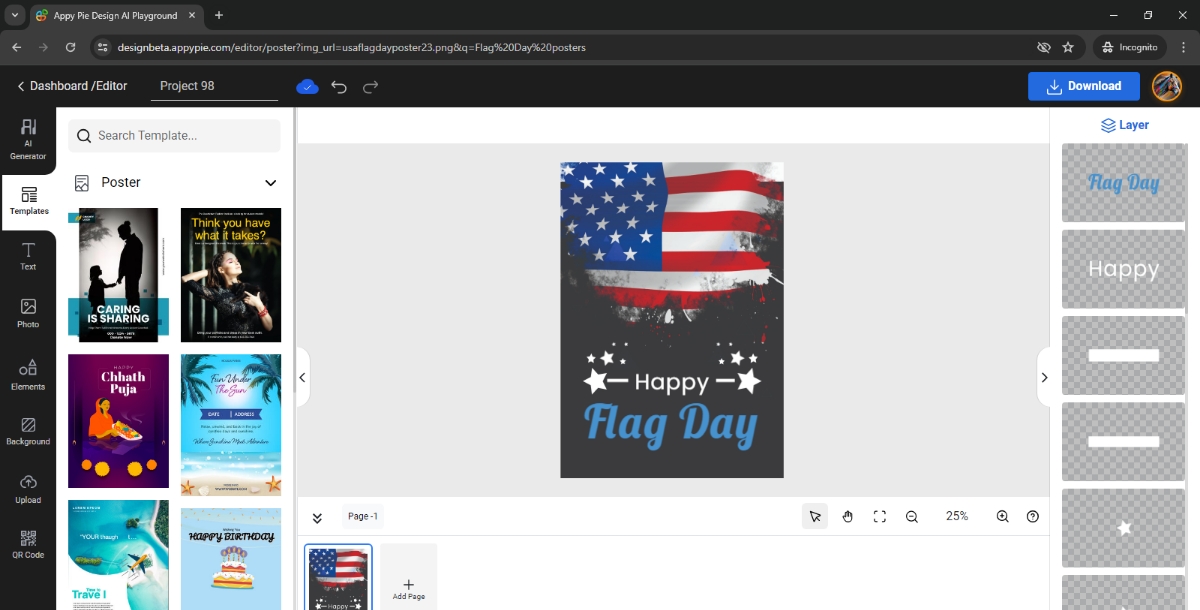 Customize Flag Day Poster Template