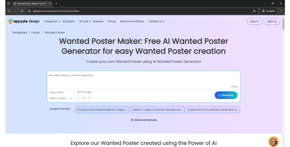 AI Wanted Poster Maker