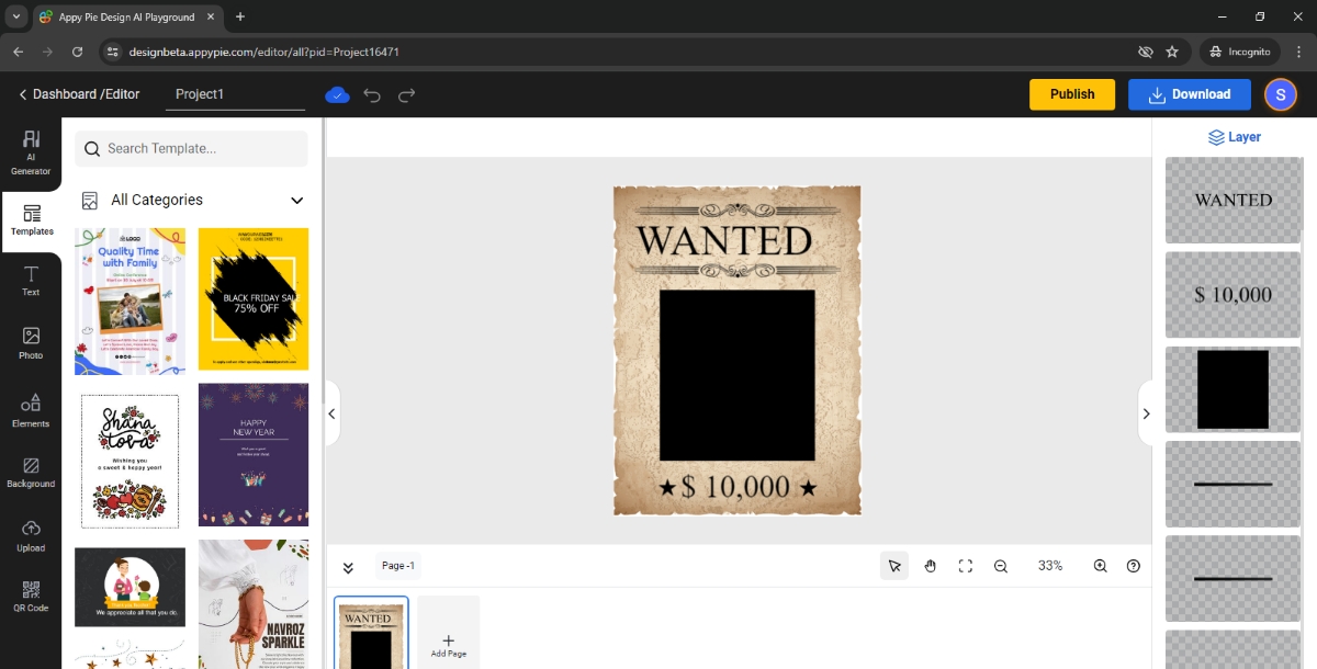 Customize Wanted Poster Template