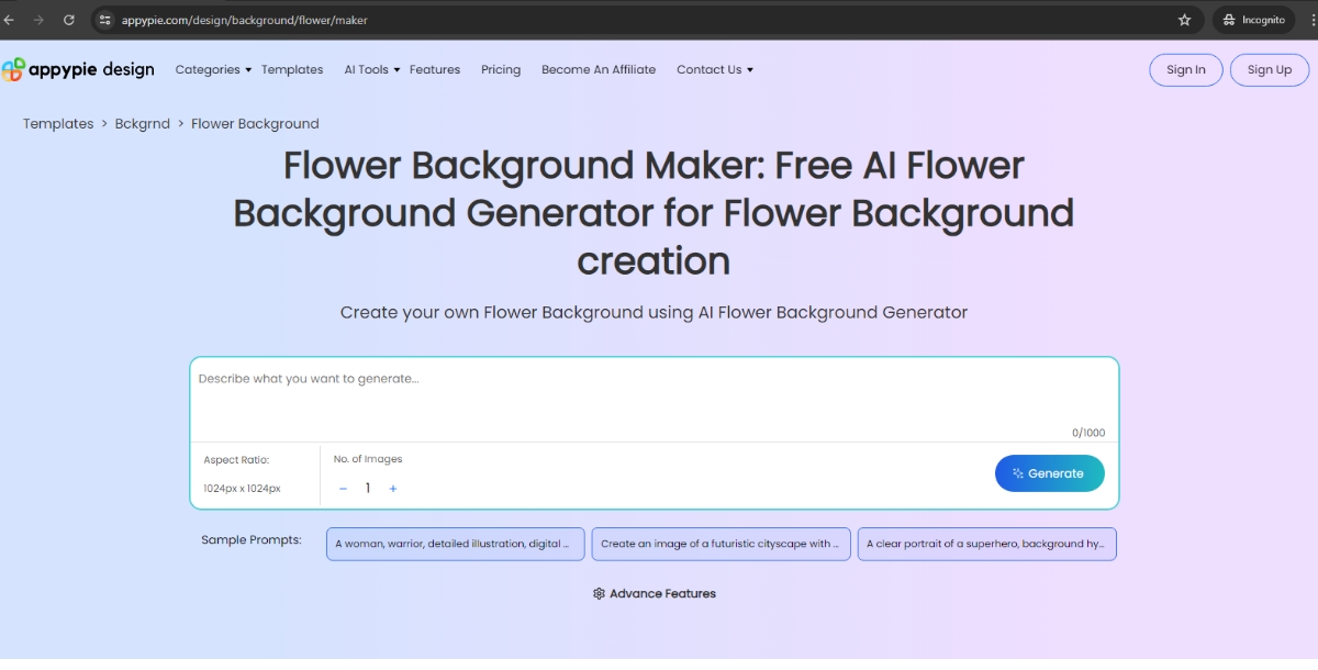 AI Flower Background Maker
