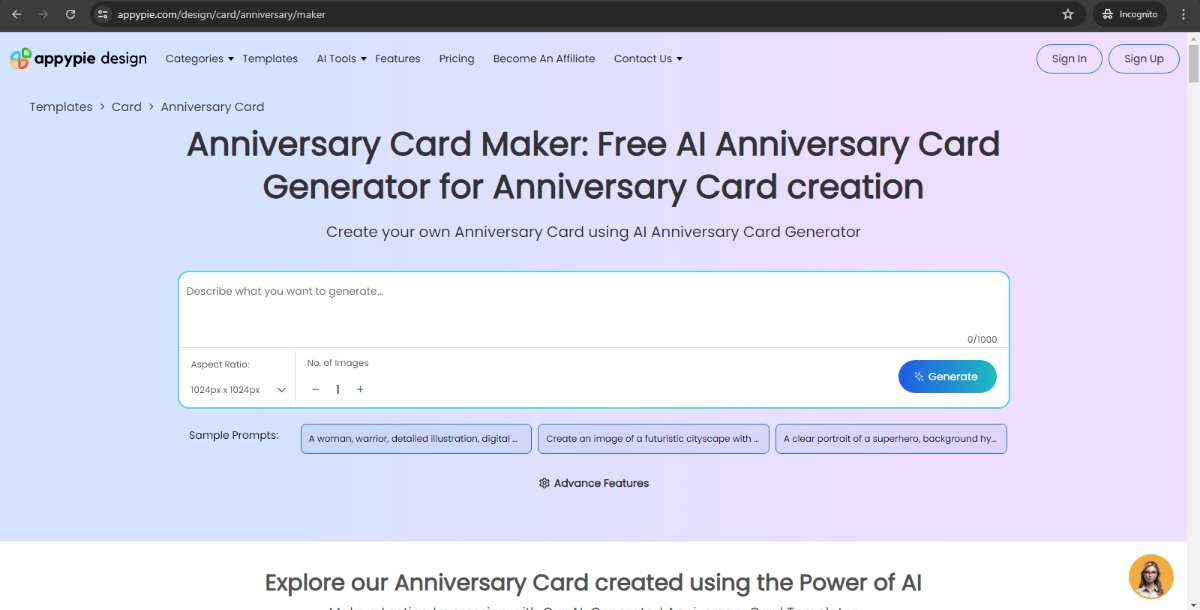 AI Anniversary Card Maker